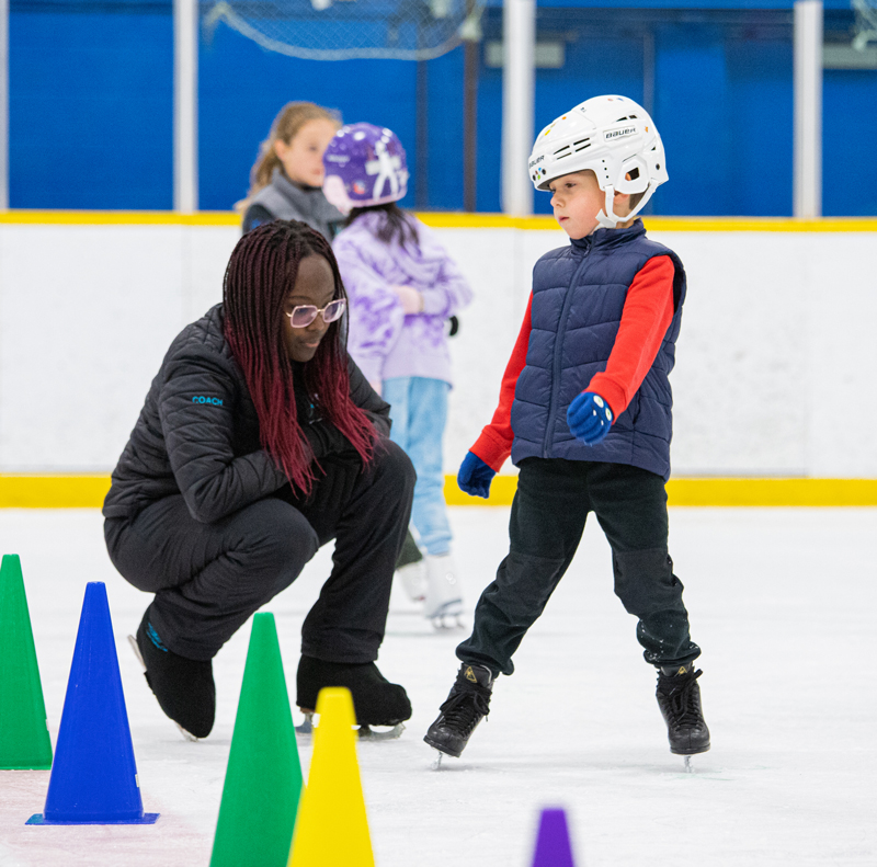 Introductory figure skating academy skater